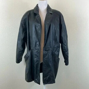 Vintage GIII women’s black leather jacket size medium